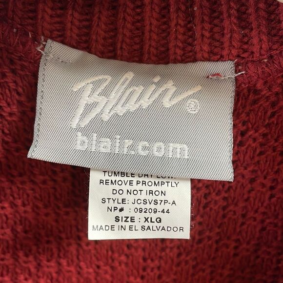 Blair Ladies Button Up Sweater, Size XL,  Red - Picture 4 of 5